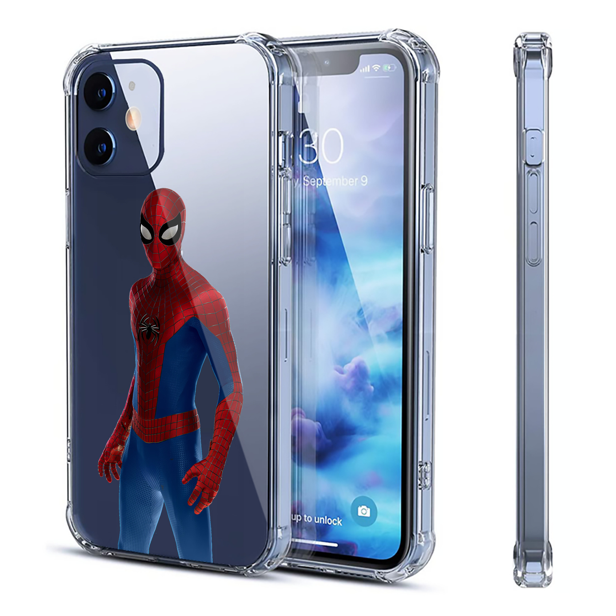 （画像用） Spider Man スパイダーマン 【iPhone 12シリーズ対応】透明スマホケース（クリアソフトケース）